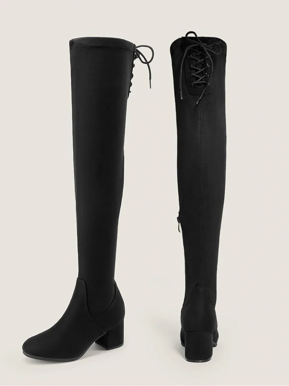 DREAM PAIRS Women's Over The Knee Thigh High Boots in Black Size 10